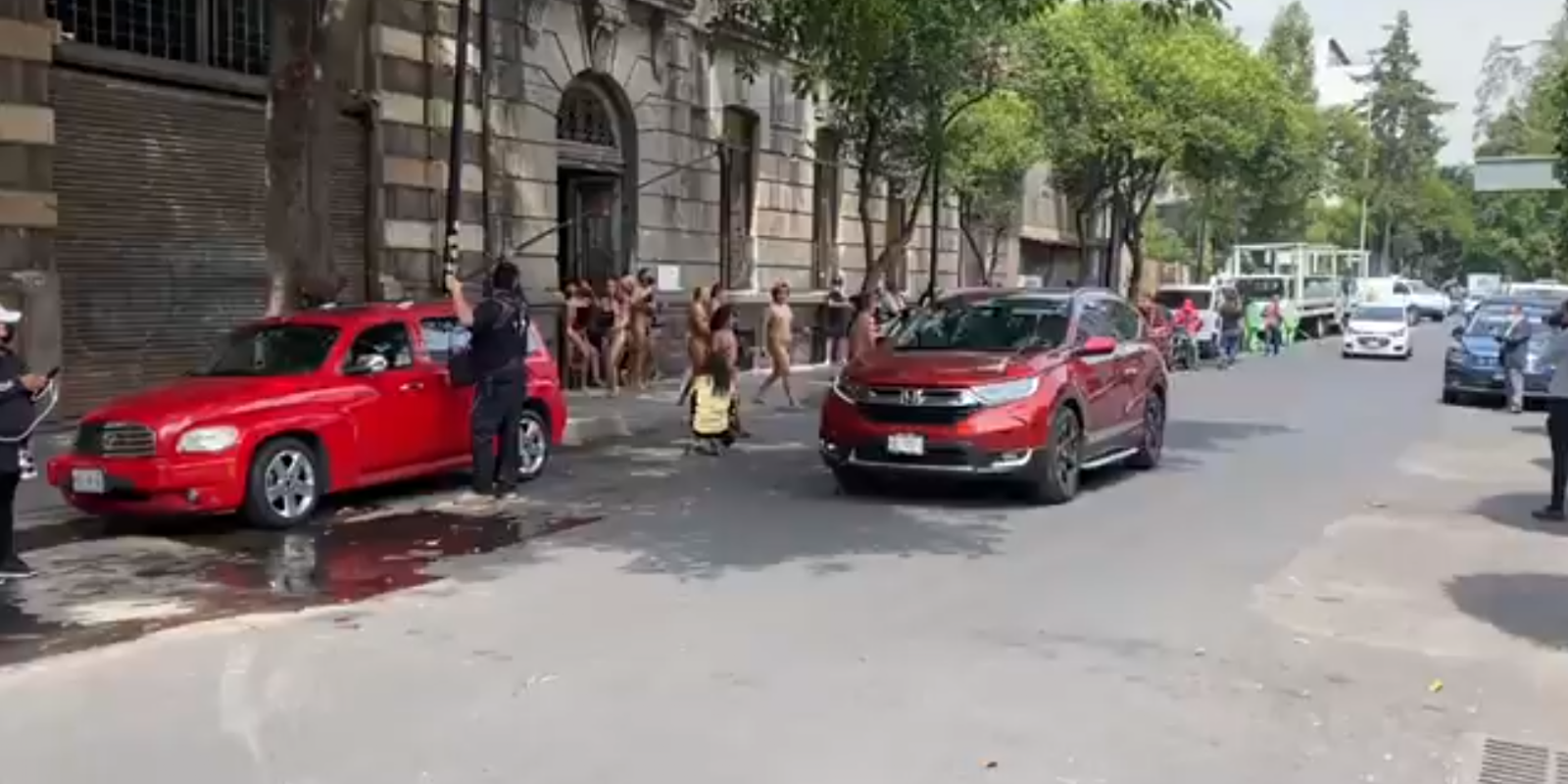 Las personas realizaron este acto afuera de la Secretaría de Gobermación Las personas realizaron este acto afuera de la Secretaría de Gobermación