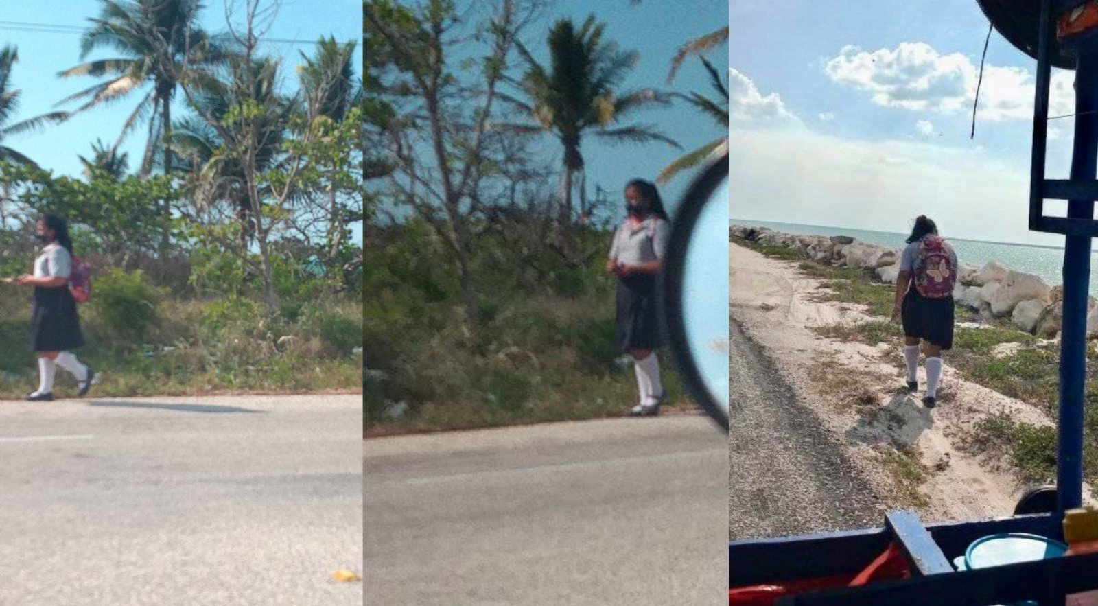 Personas que transitaban sobre el tramo Sabancuy-Isla Aguada le brindaron ayuda pero la joven la rechazó