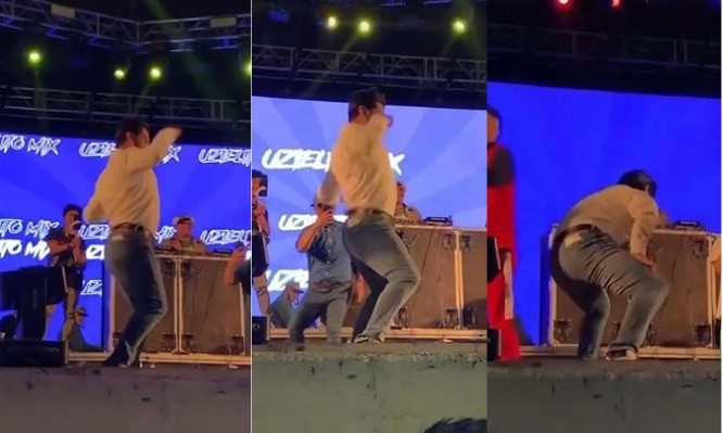 El alcalde de Neza demostró sus dotes para el perreo. Foto: Captura de Pantalla