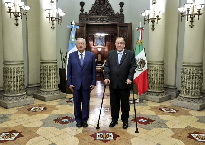 Giammattei recibió con gusto a AMLO en Guatemala. Foto: SRE
