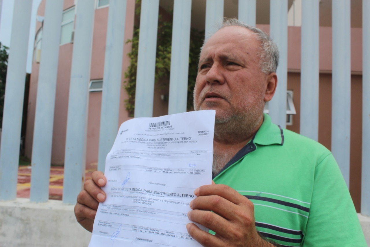 El denunciante igual mencionó que la escasez de medicamentos en los hospitales de la empresa petrolera es de hace mucho tiempo