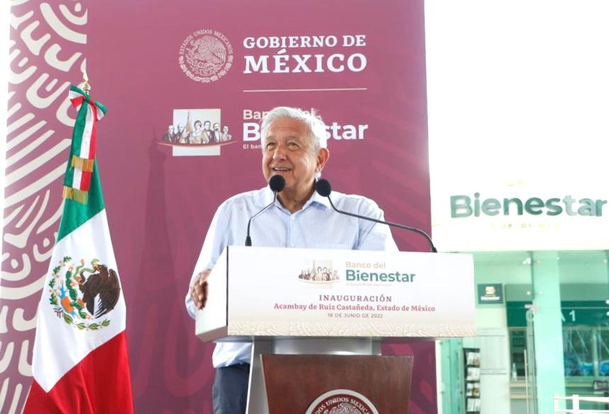 AMLO  inaugura sucursal del Banco del Bienestar en Edomex