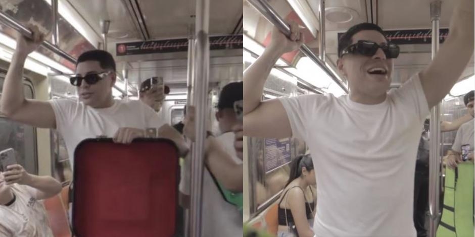 Eduin Caz y los integrantes de Grupo Firme se subieron al metro de Nueva York Eduin Caz y los integrantes de Grupo Firme se subieron al metro de Nueva York