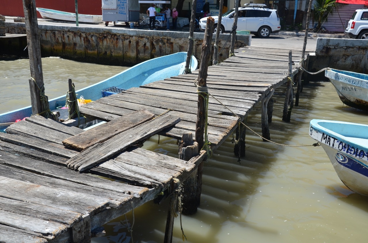 Pescadores vieron a un hombre robándose las tablas del muelle