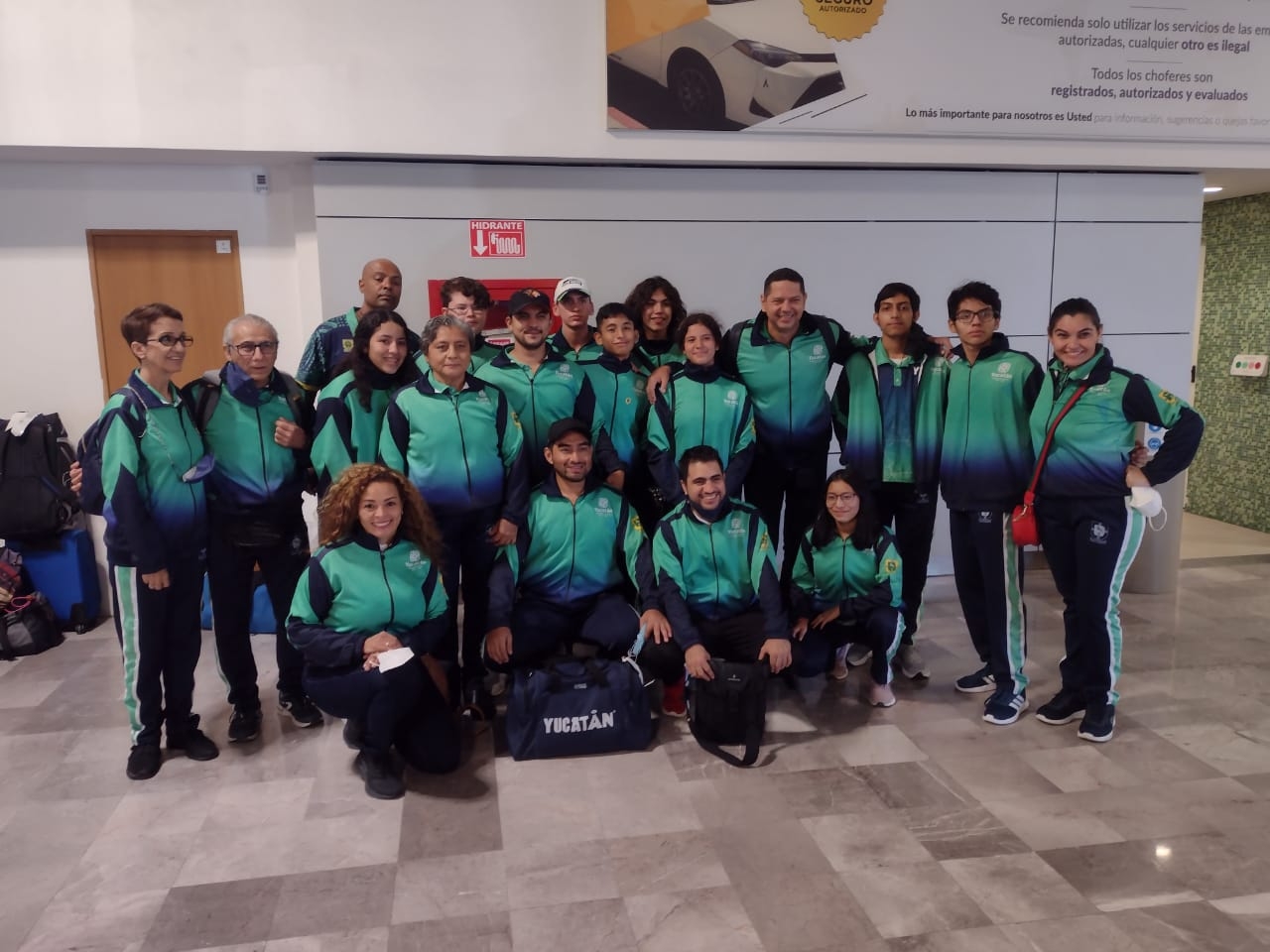 La primera parte de la delegación de karate yucateca arribó este martes a La Paz, BCS. Foto: Marco Sánchez