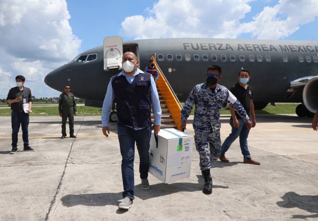 Las medicinas fueron traídas por la Fuerza Área Mexicana