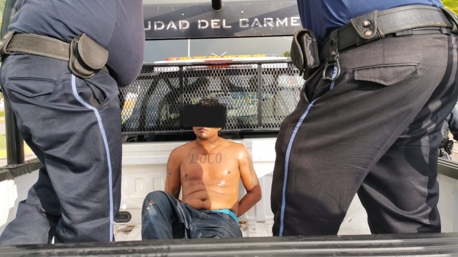 "El Loco" fue detindo este domingo en el malecón de Ciudad del Carmen. Foto:Ricardo Jiménez