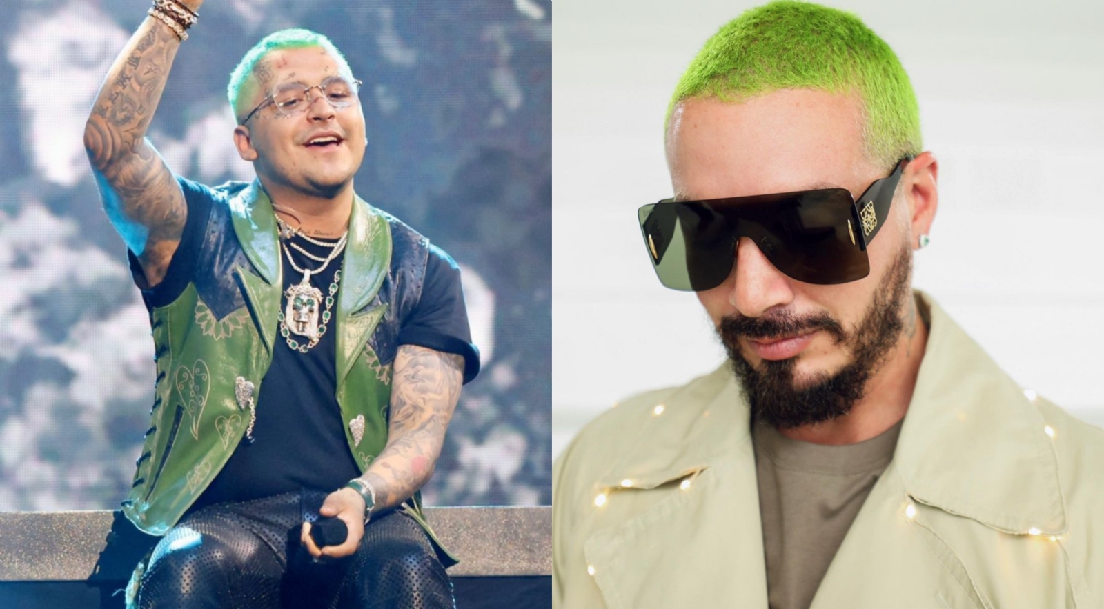 Christian Nodal reaparece con estilo muy similar a J Balvin, otra vez