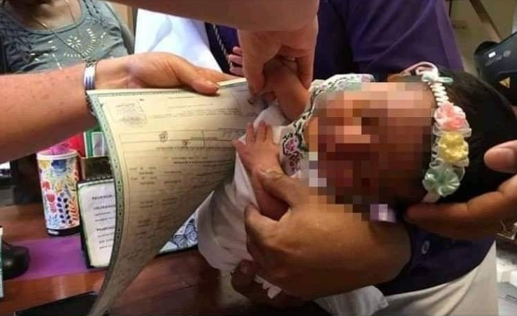 La niña es la primera con llevar su nombre completo en maya en la Península de Yucatán