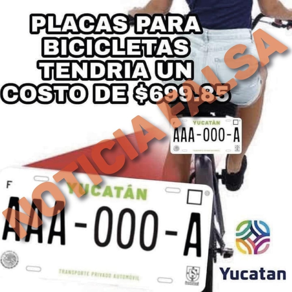 Secretaría de Seguridad de Yucatán desmiente información sobre placas para biciletas y patinetas
