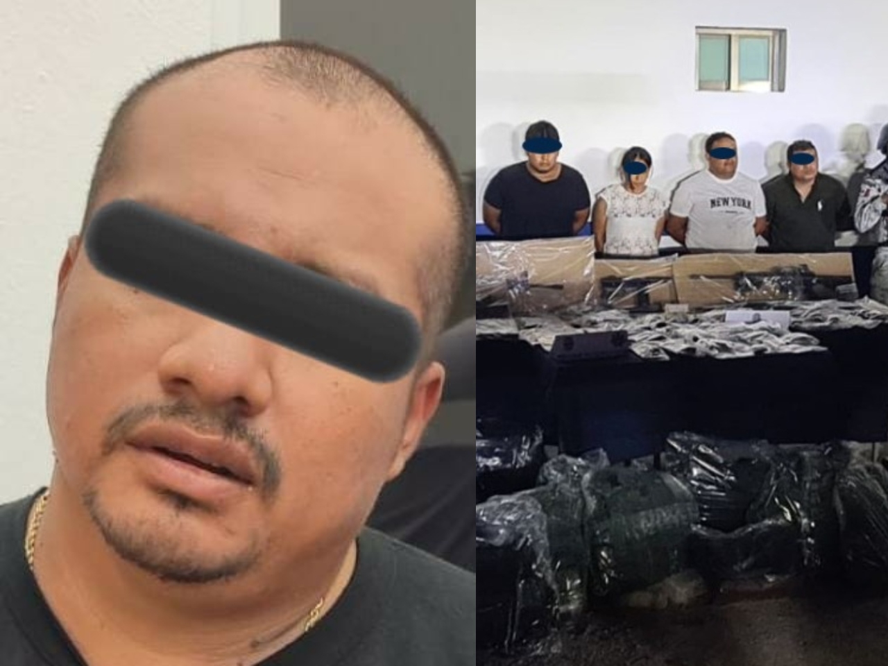 En la detención de 'El Rizos' en el fraccioamiento Selvanova de Playa del Carmen, se halló un arsenal y equipo táctico