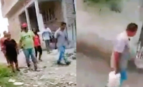 En un video se captó el momento de la agresión contra Margarita. Foto: Capturas