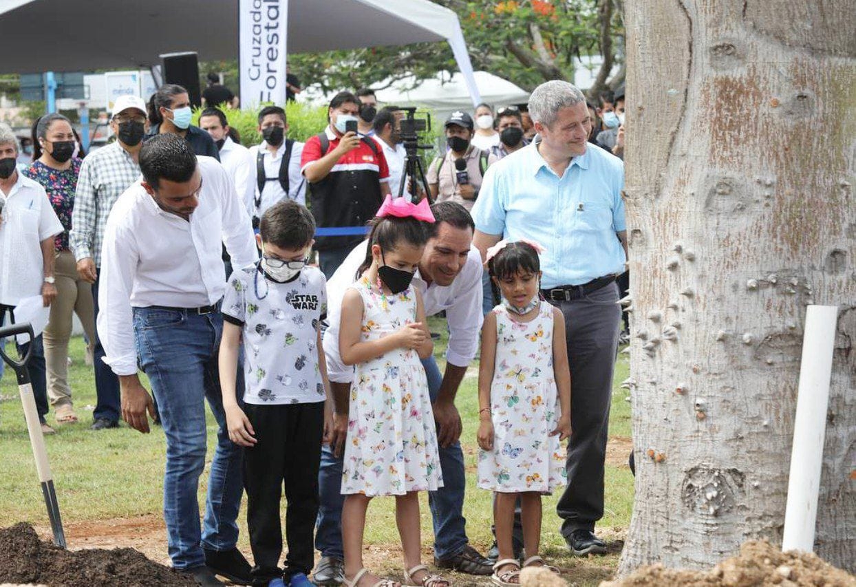 La sede de la plantación de árboles fue el fraccionamiento Del Parque al Oriente de Mérida