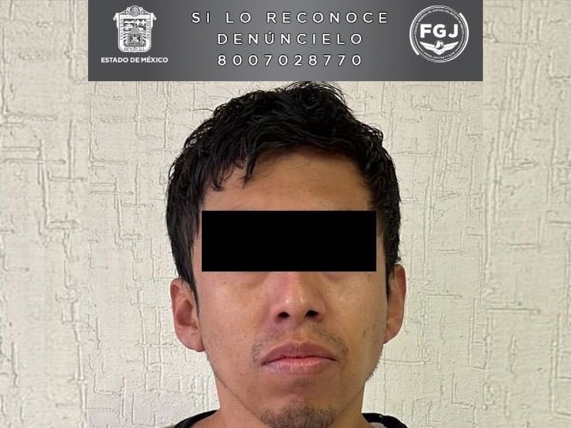 Ángel "N" de 24 años fue detenido por el presunto delito de feminicidio. Foto: FGE