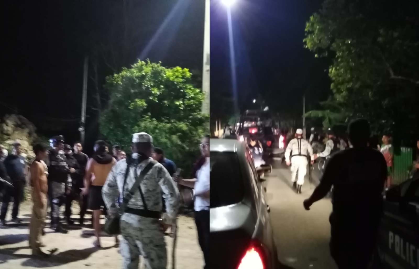 Ante la movilización, integrantes de la Guardia Nacional arribaron al lugar