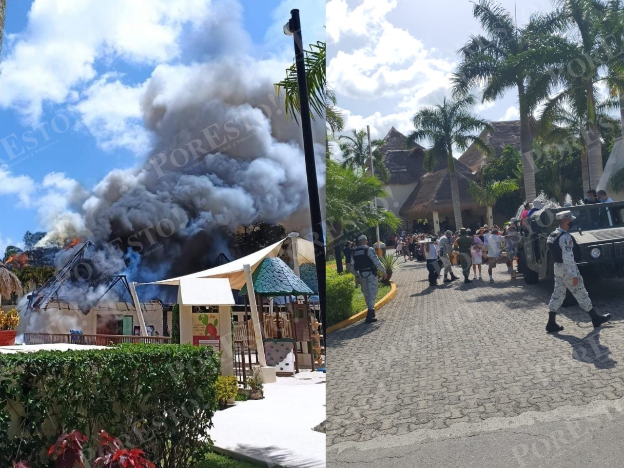 El fuego que se generó en el Kids Club del Hotel Allegro en Cozumel fue captado por pescadores de la zona El fuego que se generó en el Kids Club del Hotel Allegro en Cozumel fue captado por pescadores de la zona