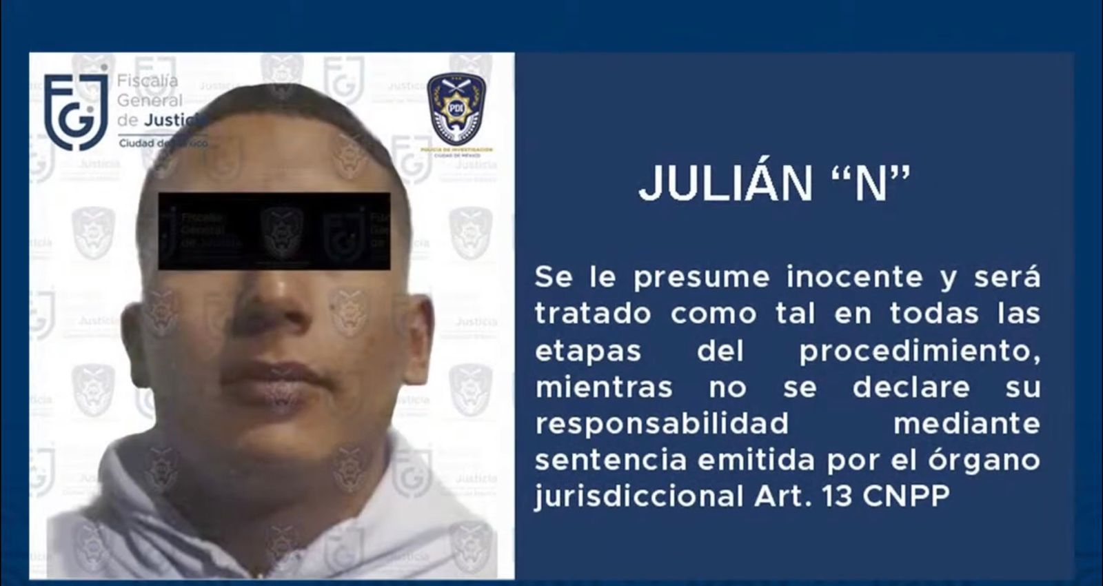 Vocero de la Fiscalía capitalina dio a conocer la detención de Edgar "N" alias "El Gohan", integrante de 'Los Israelitas'