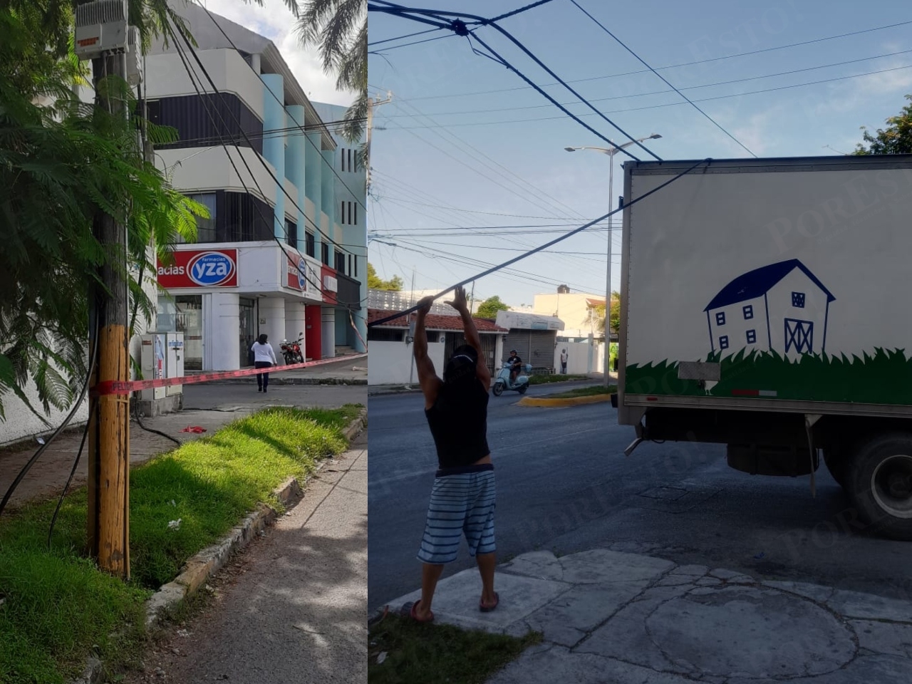 La camioneta de la empresa Kaki siguió su camino luego del accidente sin que su chofer se hiciera responsable de los daños causados en Cozumel La camioneta de la empresa Kaki siguió su camino luego del accidente sin que su chofer se hiciera responsable de los daños causados en Cozumel