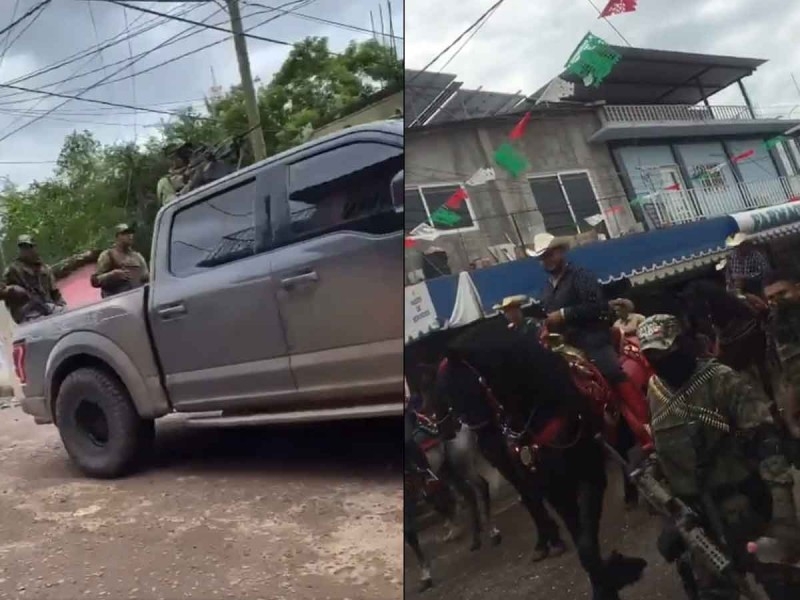 En videos se muestra a supuestos civiles armados que participan en una cabalgata en Zirandaro de los Chávez. En videos se muestra a supuestos civiles armados que participan en una cabalgata en Zirandaro de los Chávez.