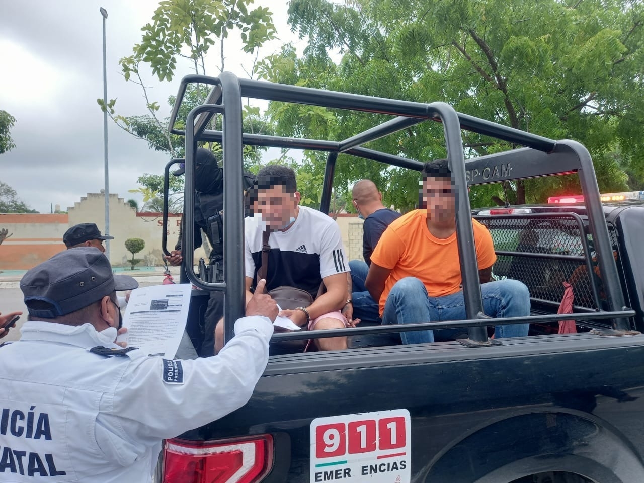 Los cuatro hombres fueron trasladados a la Fiscalía de Campeche Los cuatro hombres fueron trasladados a la Fiscalía de Campeche