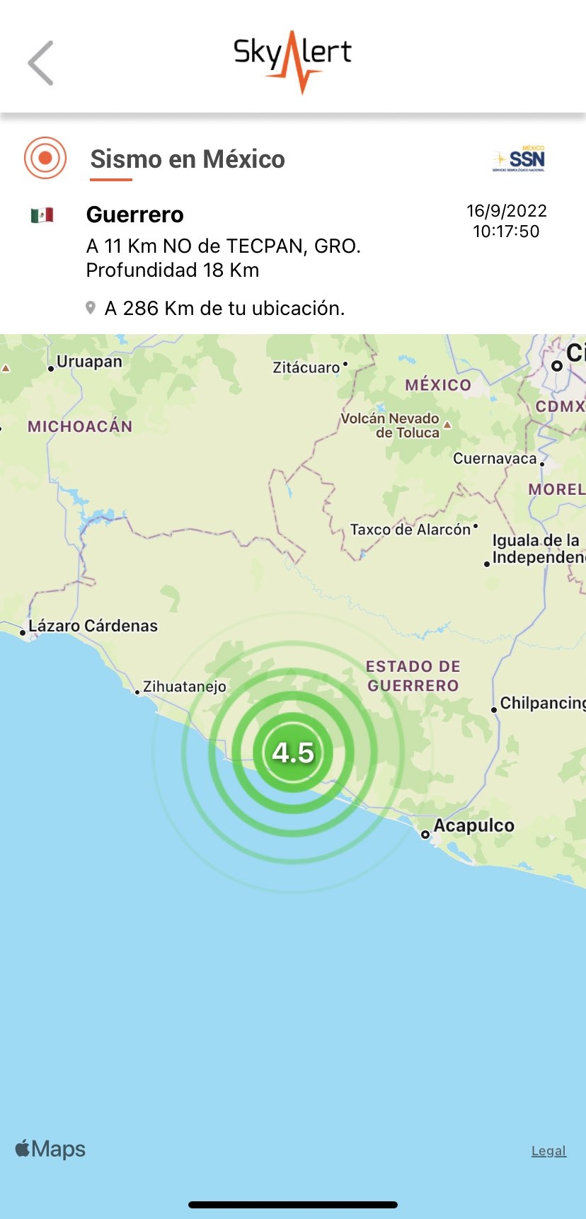 Los cuatro sismos registraron entre 10:17 y 10:18 horas este viernes Los cuatro sismos registraron entre 10:17 y 10:18 horas este viernes