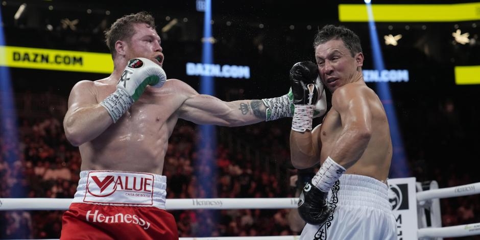 "Canelo" Álvarez conecta un golpe a Gennady Golovkin en su pelea de box en Las Vegas "Canelo" Álvarez conecta un golpe a Gennady Golovkin en su pelea de box en Las Vegas