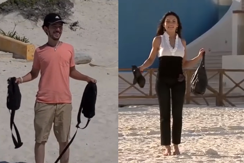 El tiktoker aprovechó su viaje a Cancún par recrear esta escena de la telenovela 'Teresa', cuando la protagonista admira la belleza del Mar Caribe