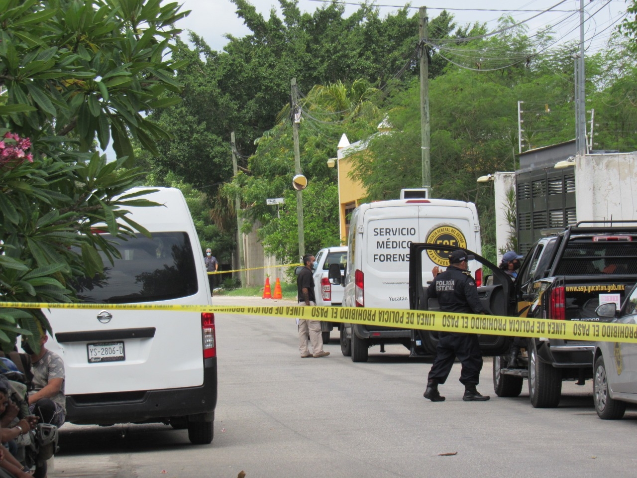 El área fue acordonada por peritos de la FGE Yucatán El área fue acordonada por peritos de la FGE Yucatán