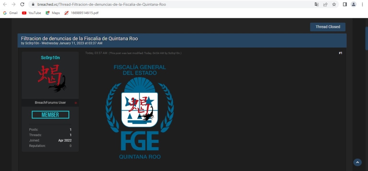 Hasta el momento la FGE de Quintana Roo no se ha pronunciado Hasta el momento la FGE de Quintana Roo no se ha pronunciado