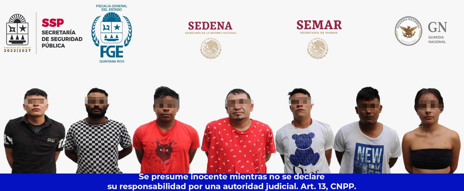 Las siete personas fueron aseguradas el pasado sábado