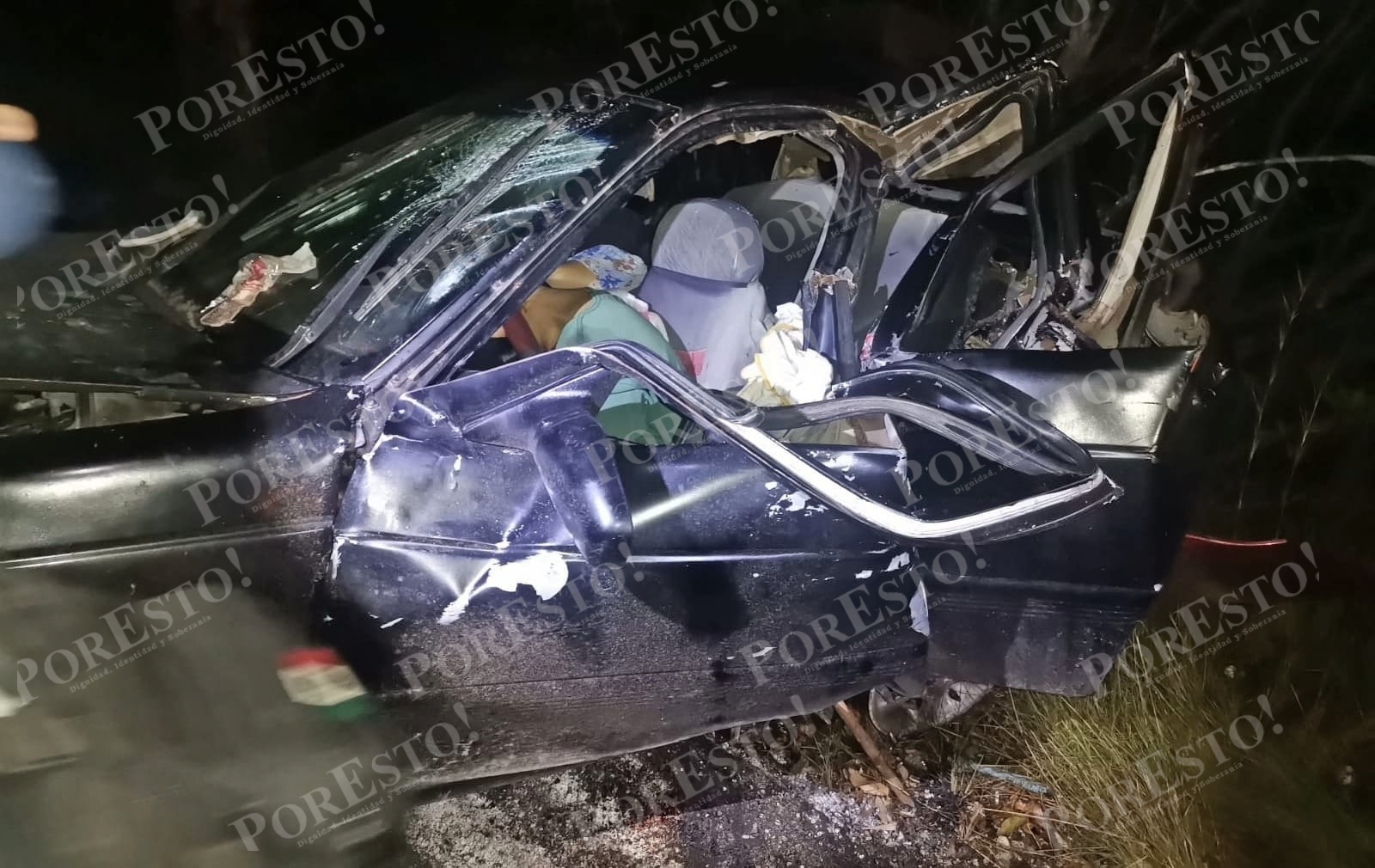 Los responsables del accidente, que viajaban en un Aveo rojo, huyeron del lugar Los responsables del accidente, que viajaban en un Aveo rojo, huyeron del lugar