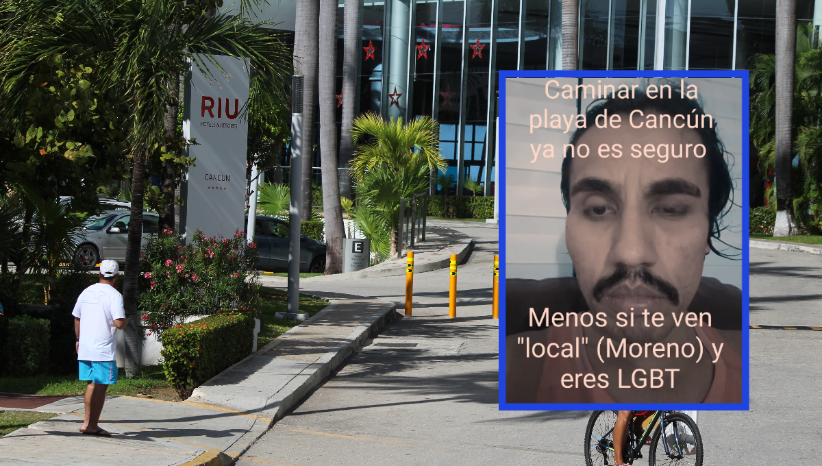 Uno de los guardias se escondió al ver que lo grababan