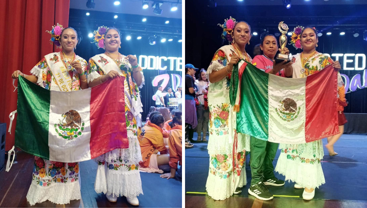 Las jóvenes originarias de Chablekal conquistaron al público al ritmo de jarana