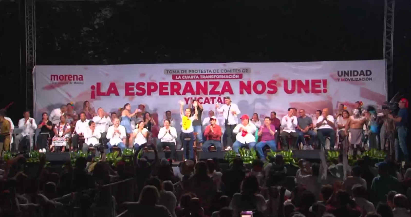 Claudia Sheinbaum sostiene una reunión con militantes de Morena en Valladolid