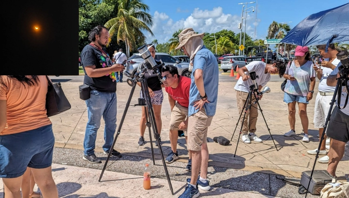 Los habitantes llevaron sus telescopios y lentes para poder apreciar el eclipse Los habitantes llevaron sus telescopios y lentes para poder apreciar el eclipse