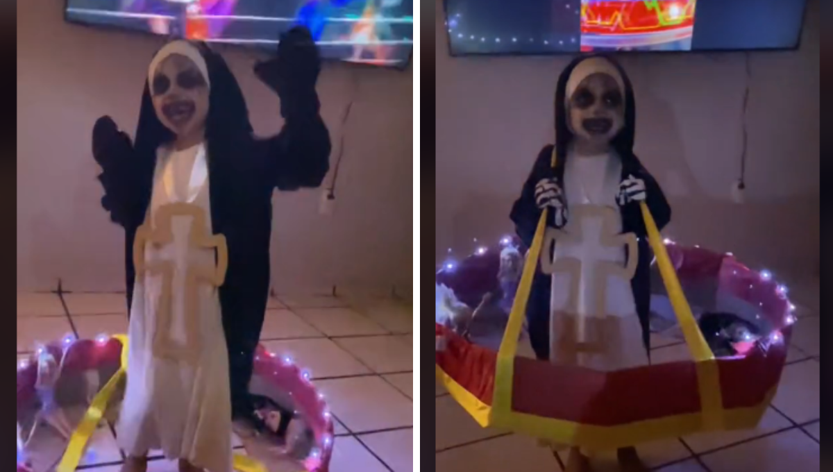 La mamá de la niña fue quien confeccionó el disfraz La mamá de la niña fue quien confeccionó el disfraz
