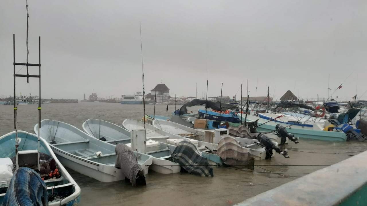 Los navíos se mantuvieron anclados, ya que las condiciones climáticas impidieron que salieran a capturar escama Los navíos se mantuvieron anclados, ya que las condiciones climáticas impidieron que salieran a capturar escama