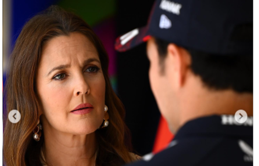 Así reaccionó Drew Barrymore al conocer a Checo Pérez Así reaccionó Drew Barrymore al conocer a Checo Pérez