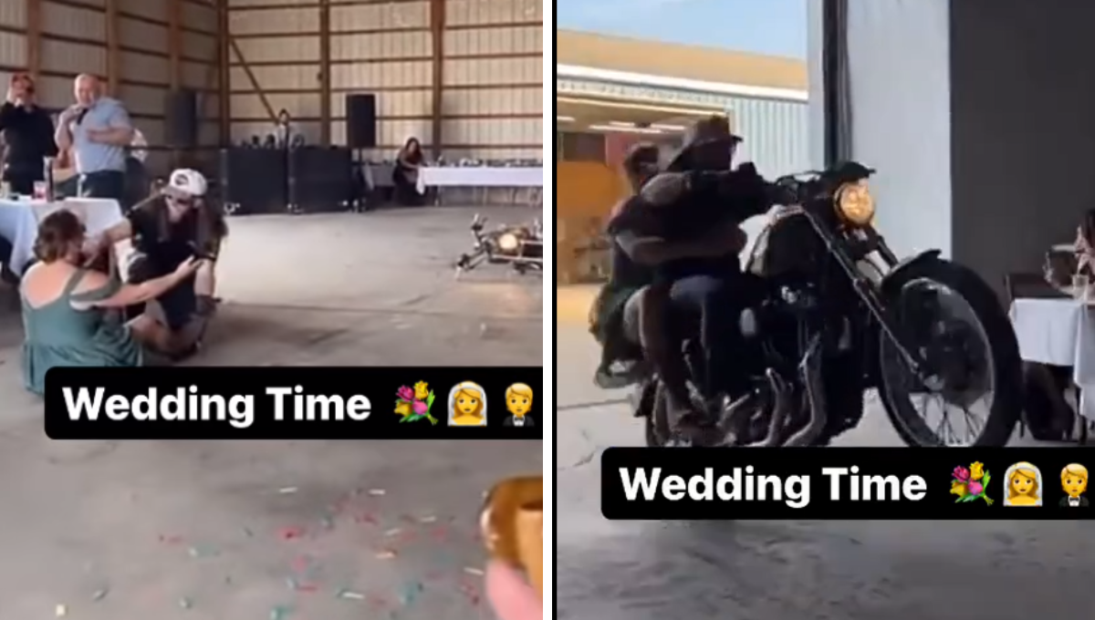 El motociclista quiso arreglar todo con un baile pero fue rechazado por la novia El motociclista quiso arreglar todo con un baile pero fue rechazado por la novia