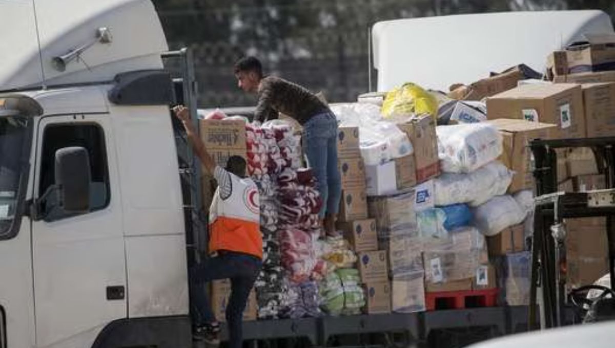 Este sábado ingresaron los primeros camiones cargados con ayuda humnaitaria para la Franja de Gaza Este sábado ingresaron los primeros camiones cargados con ayuda humnaitaria para la Franja de Gaza