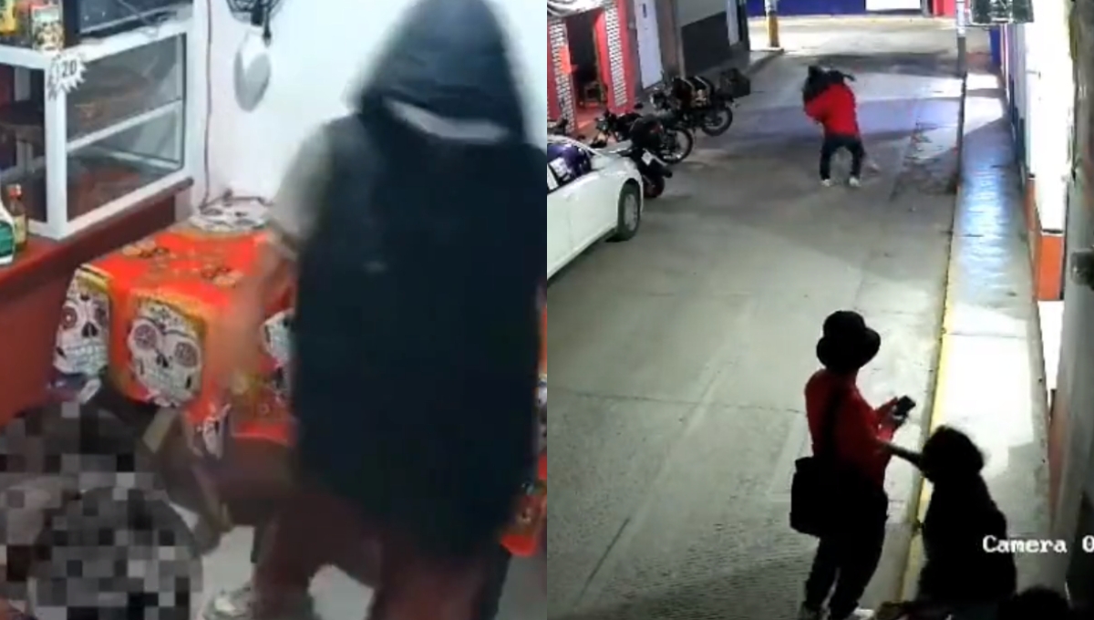 El padre del menor alcanzó al sujeto para golpearlo afuera de la pizzería