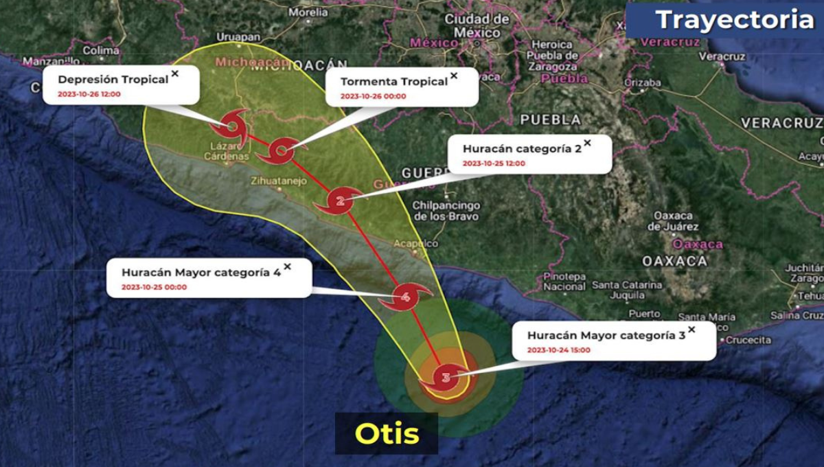 Otis presenta vientos de 210 a 250 km/h