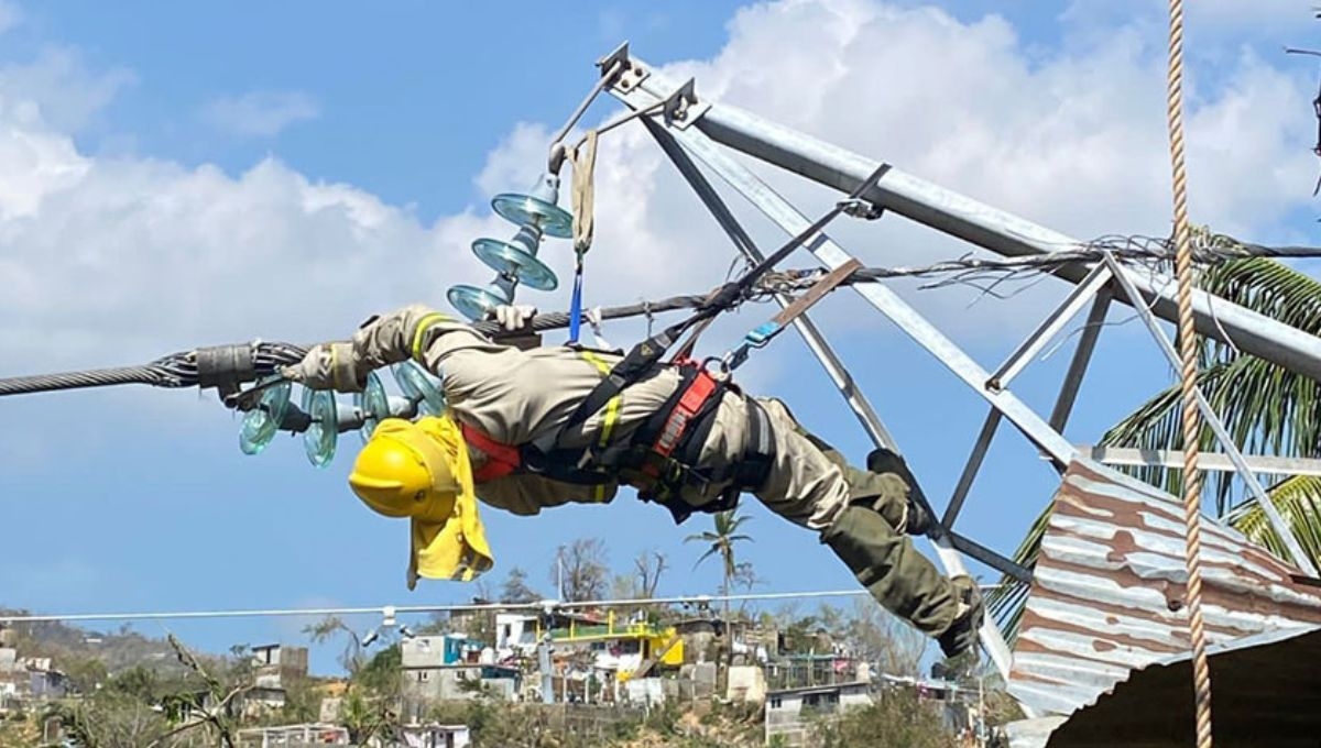 Los trabajos de CFE en Guerrero se han mantenido desde el paso del Huracán Otis
