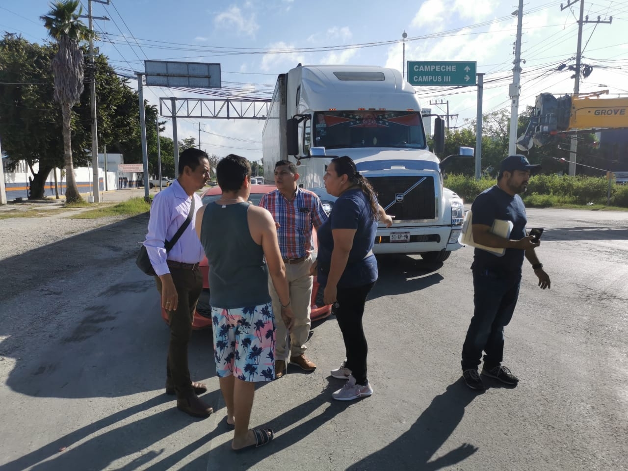 El accidente solamente dejó daños materiales