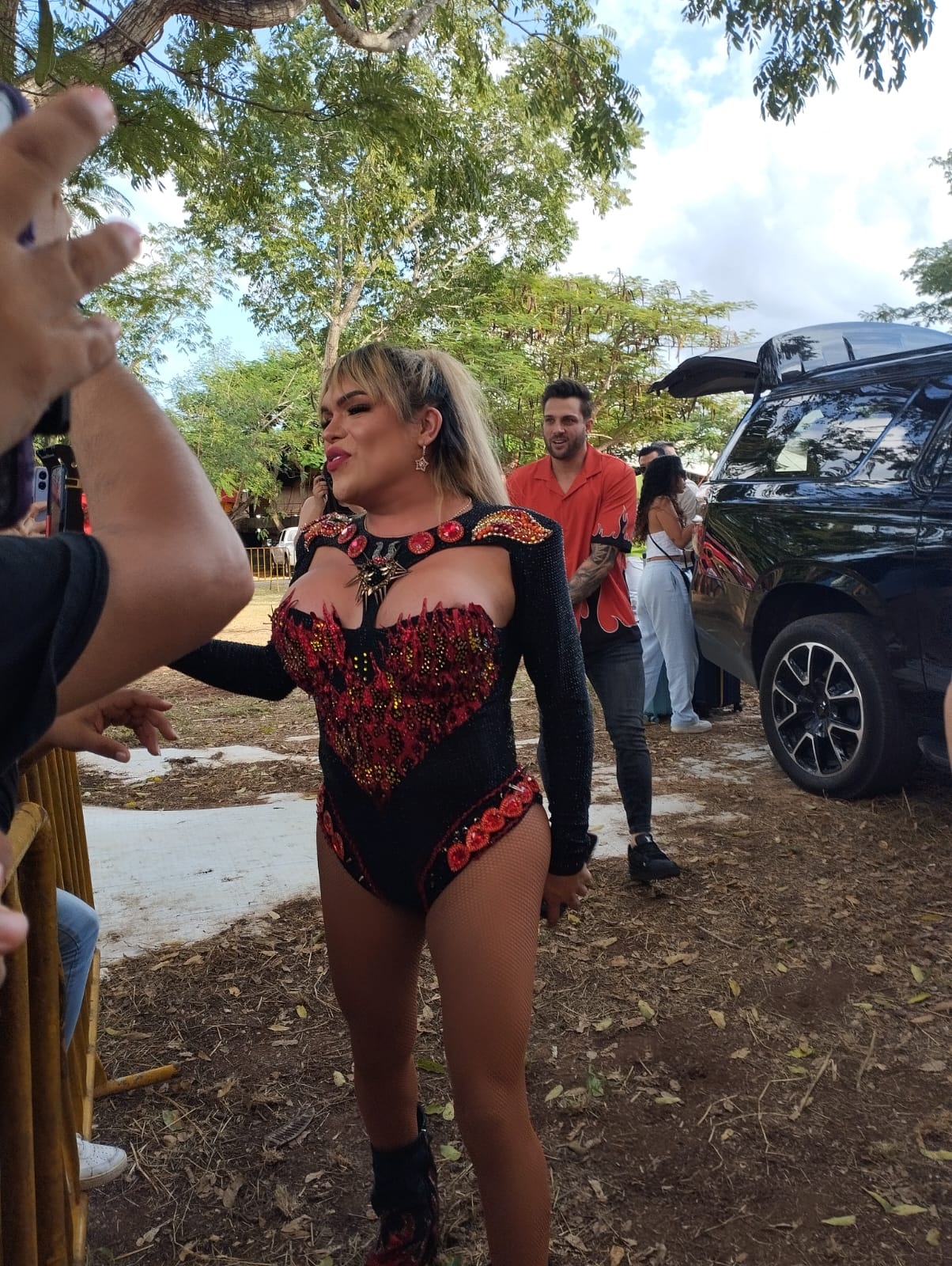 Wendy Guevara llegó a la feria de Xmatkuil este fin de semana