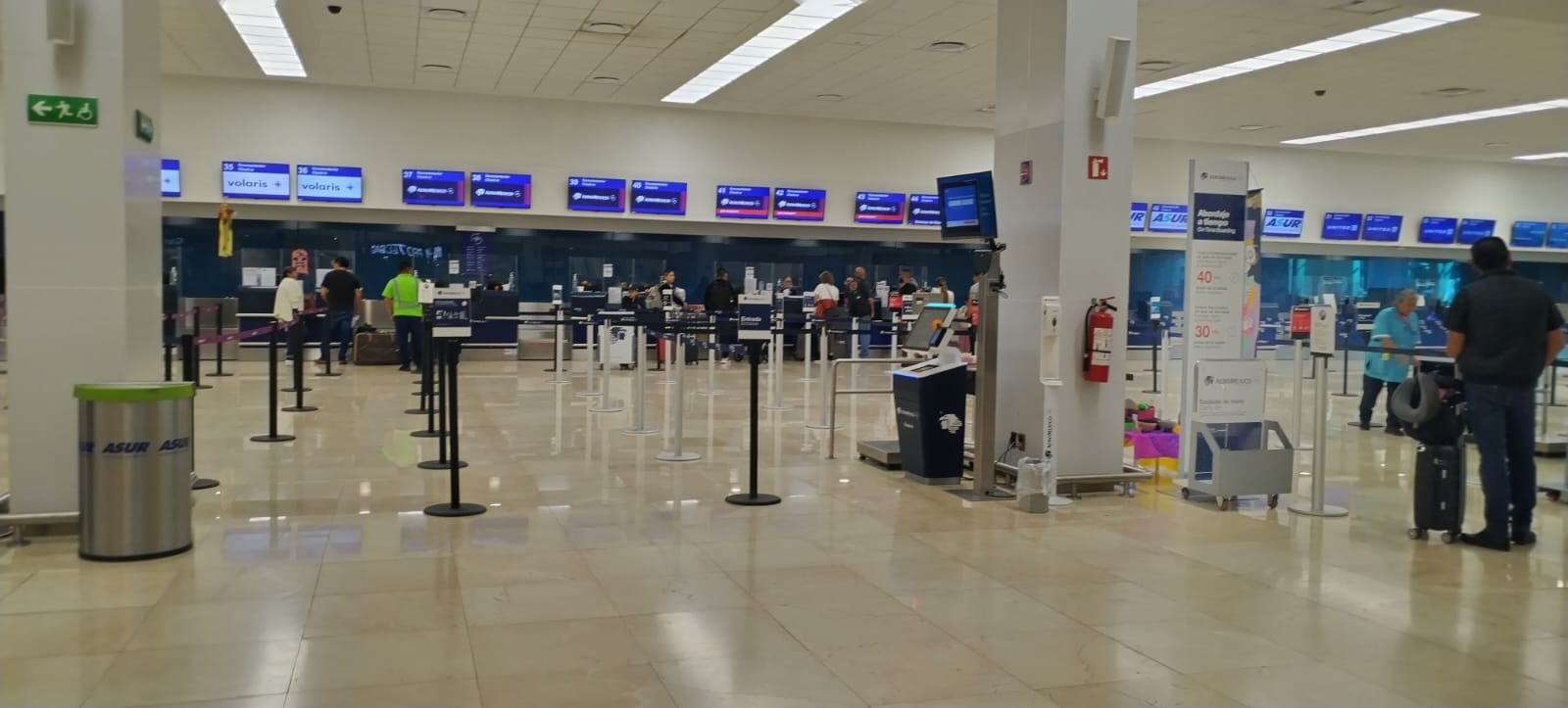 La baja afluencia en el aeropuerto de Mérida comenzó desde la mañana La baja afluencia en el aeropuerto de Mérida comenzó desde la mañana