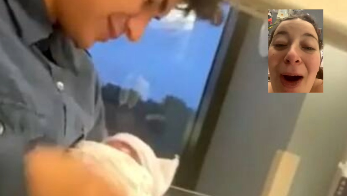 El breve instante de conexión entre padre e hijo fue inesperado y conmovedor para la joven pareja. El breve instante de conexión entre padre e hijo fue inesperado y conmovedor para la joven pareja.