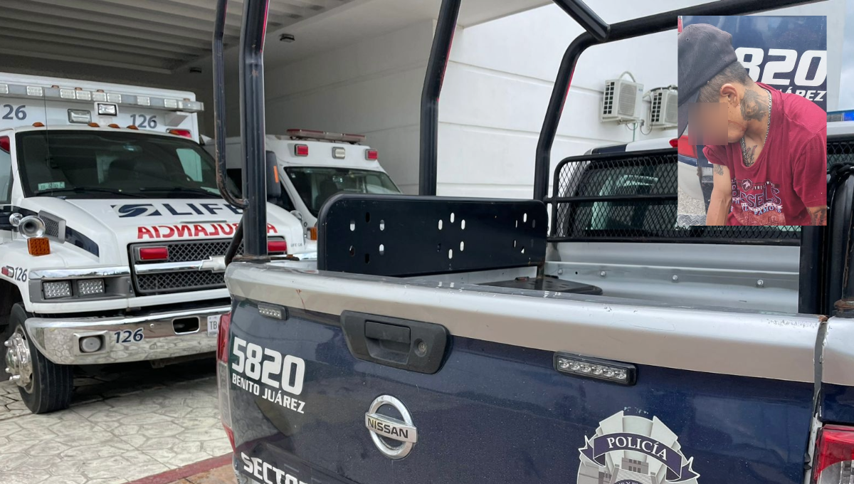 El joven fue trasladado hasta el Hospital General.