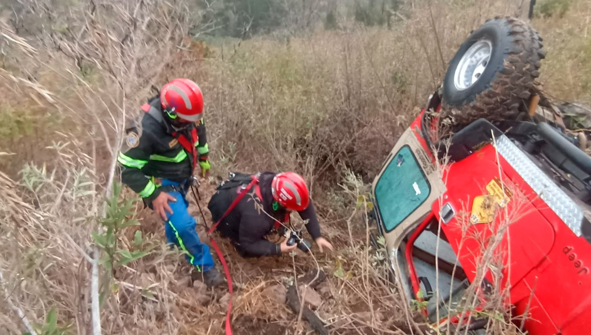 La mujer fue rescatada por elementos del ERUM La mujer fue rescatada por elementos del ERUM