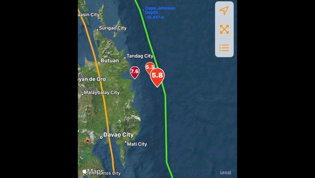 Este sábado 2 de diciembre se registró un sismo de magnitud 7.6 en las costas de Filipinas